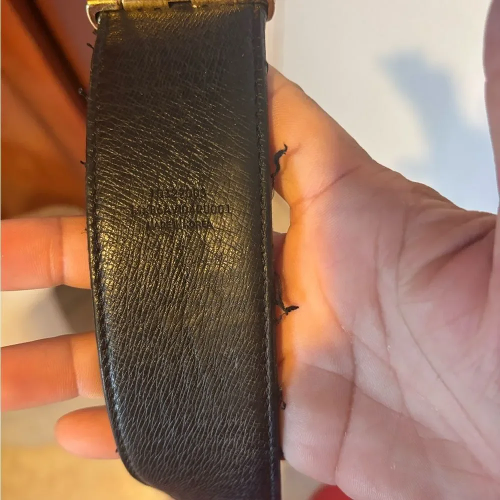 MCM Claus Leather Belt Red Gold logo wide dress suit belt accessory